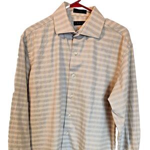 J. Ferrar Yellow/Plaid Button-Up Dress/Casual Shirt Men's 17 1/2/34-35